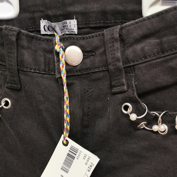 SIZE 8 YEARS DEX Kids, 'Lace It Up' Ripped Black Jeans NWT B54 - Picture 6 of 7